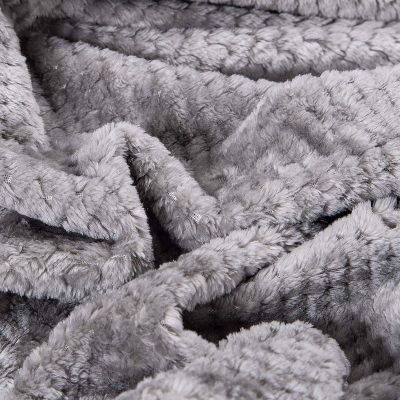 WONDER MIRACLE Fuzzy Throw Blanket, Plush Fleece Blankets for Adults, Toddler, Boys and Girls, Warm Soft Blankets and Throws for Bed, Couch, Sofa, Travel and Outdoor, Camping (Queen(80"x90"), XXL-Flint Gray) - Image 4